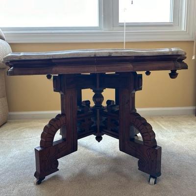 Victorian Style Marble Table With Stunning Carved Detailing