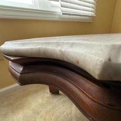 Victorian Style Marble Table With Stunning Carved Detailing