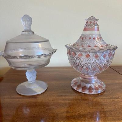 Lot of Vintage Glass Candy Dishes and Small Bowls
