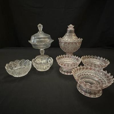 Lot of Vintage Glass Candy Dishes and Small Bowls