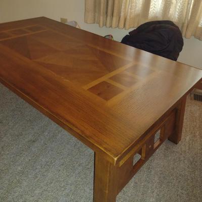 Wooden Coffee Table with Inlaid Design
