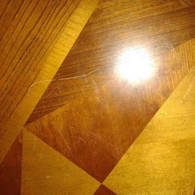 Wooden Coffee Table with Inlaid Design