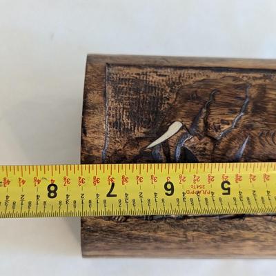 Carved Elephant Wooden Box