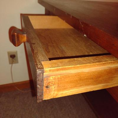 Vintage Solid Wood Arts And Crafts Desk