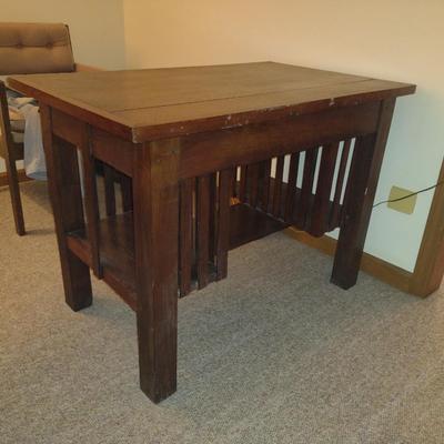Vintage Solid Wood Arts And Crafts Desk
