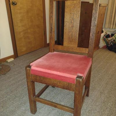 Rare Roycroft Antique Tiger Oak Grove Park Inn Mission Design Chair
