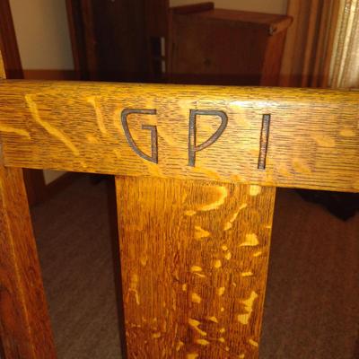 Rare Roycroft Antique Tiger Oak Grove Park Inn Mission Design Chair