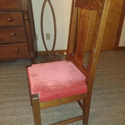 Rare Roycroft Antique Tiger Oak Grove Park Inn Mission Design Chair