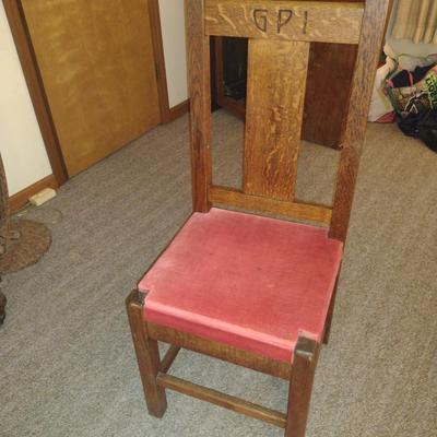 Rare Roycroft Antique Tiger Oak Grove Park Inn Mission Design Chair