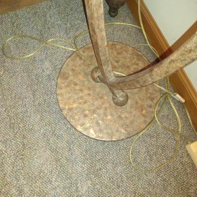 Metal Post Floor Lamp with Glass Shade