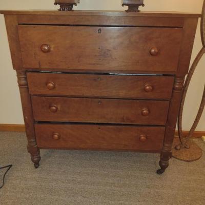 Vintage Solid Wood Four Drawer Dresser