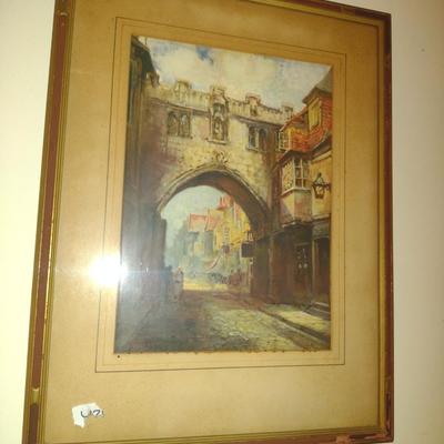 Framed Architectural Design Print- Approx 21" x 16"