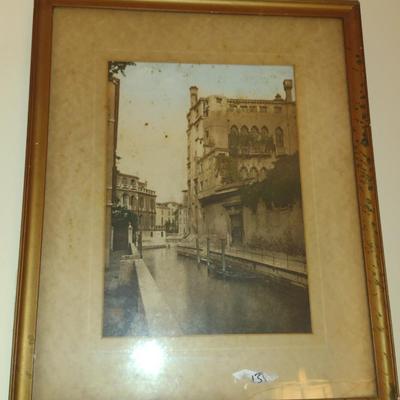 Framed Architectural Design Print- Approx 19 1/2" x 16"