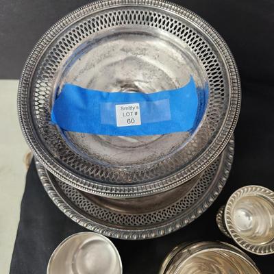 Lot of 6 pcs Sterling Silver Bowls Cup Sugar Creamer