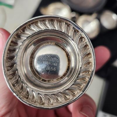 Lot of 6 pcs Sterling Silver Bowls Cup Sugar Creamer