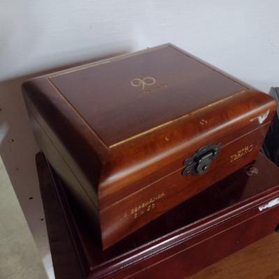 Set of Three Wooden Cigar Boxes/Humidors