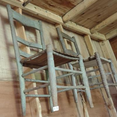 Pair of Antique Farm Chairs (B)