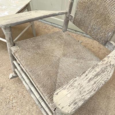 Pair of Wooden Rockers and Table