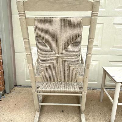 Pair of Wooden Rockers and Table