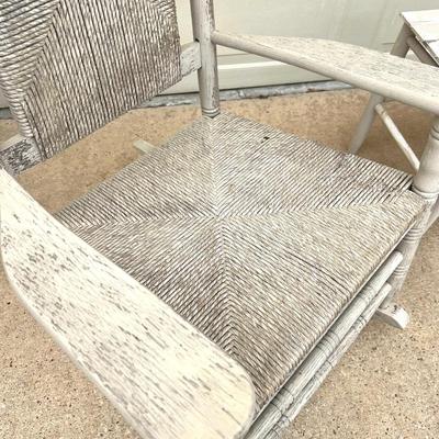 Pair of Wooden Rockers and Table