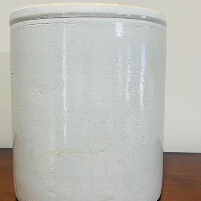 Antique 6Gallon Stoneware Crock Blue Crown~ READ MEASUREMENTS |