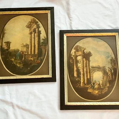 Lot# 163 Pair of Vintage Framed Classic Roman Ruins Prints