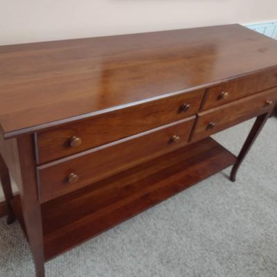 Vintage Solid Cherry Wood Four Drawer Sideboard