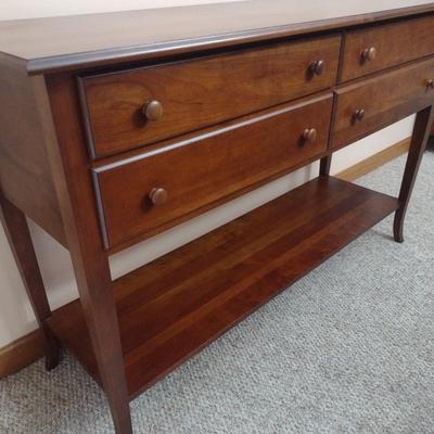 Vintage Solid Cherry Wood Four Drawer Sideboard