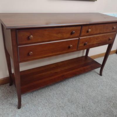 Vintage Solid Cherry Wood Four Drawer Sideboard
