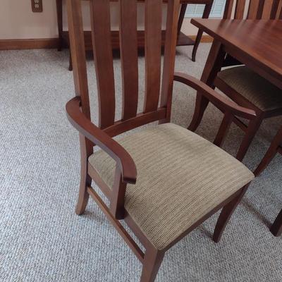 Vintage Solid Cherry Wood Dining Table with Eight Chairs by Crescent of Tennessee