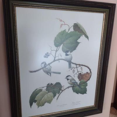 Framed Art Print Black Capped Chickadee by Ray Harm