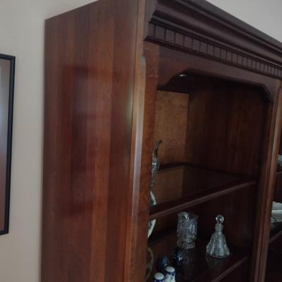 Pair of Matching Solid Cherry Wood Bookcase Wall Units (No Contents)
