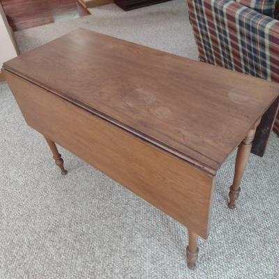 Vintage Solid Wood Drop Leaf Harvest Table