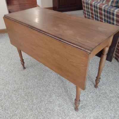 Vintage Solid Wood Drop Leaf Harvest Table