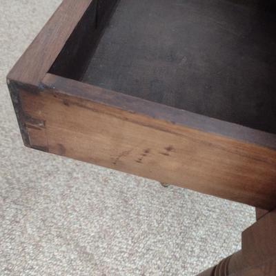 Vintage Solid Wood Drop Leaf Harvest Table