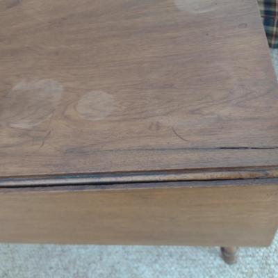 Vintage Solid Wood Drop Leaf Harvest Table