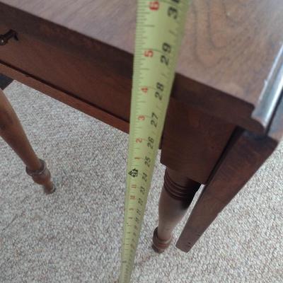 Vintage Solid Wood Drop Leaf Harvest Table