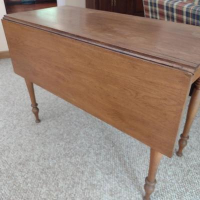 Vintage Solid Wood Drop Leaf Harvest Table