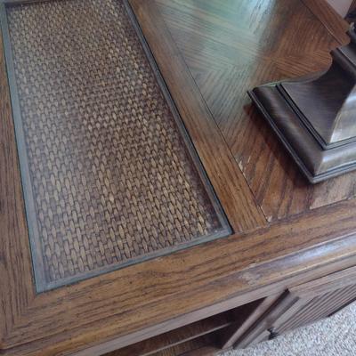 Solid Wood Side Table with Double Sided Storage