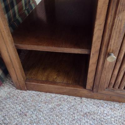 Solid Wood Side Table with Double Sided Storage