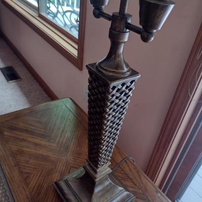 Resin Post Table Lamp with Shade