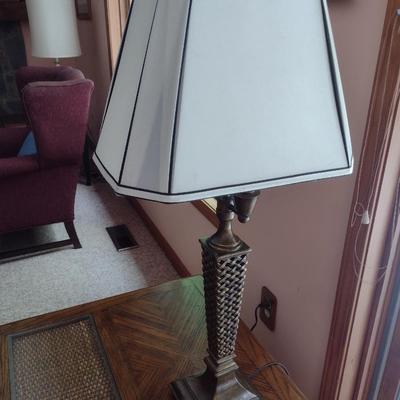 Resin Post Table Lamp with Shade