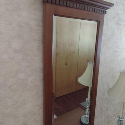 Cherry Wood Framed Wall Mirror