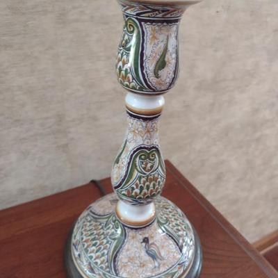 Porcelain Base Candle Stick Table Lamp
