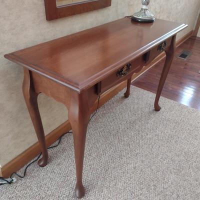 Cherry Wood Double Drawer Console Foyer Table