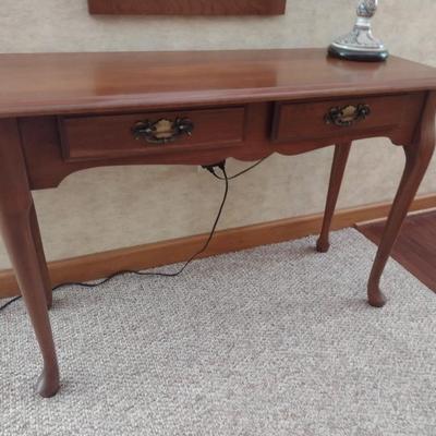 Cherry Wood Double Drawer Console Foyer Table