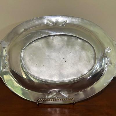 PEWTER Embossed Plater & Trays