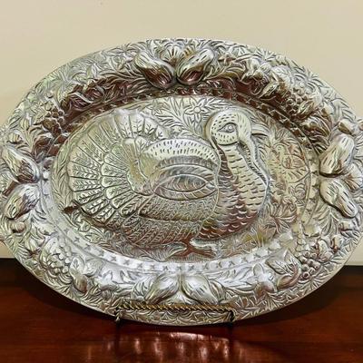 PEWTER Embossed Plater & Trays