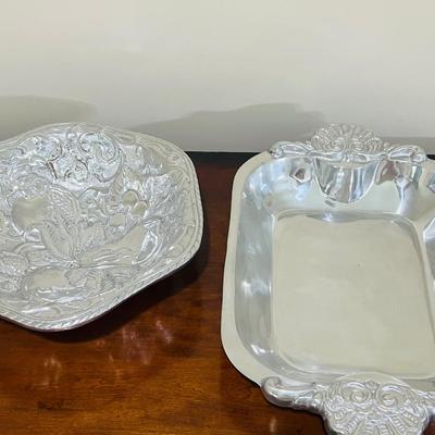 PEWTER Marked Serving dishes
