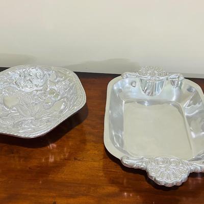 PEWTER Marked Serving dishes